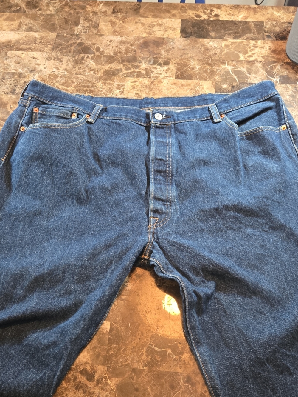 Levis 501 Button Fly Blue Jeans Men's Size 46x34